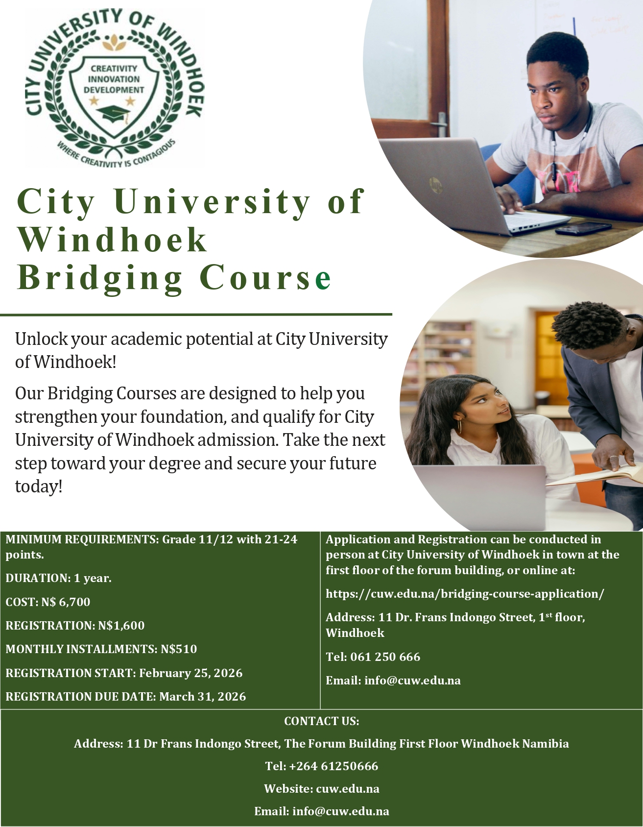 Bridging Course Computer Class Bridging Course – City University of Windhoek